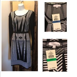 Two piece sweater and skirt set.